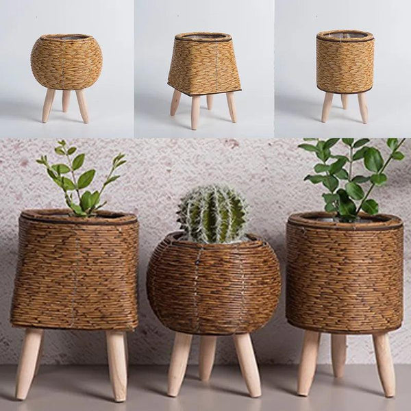 Cesta De Tecido Para Flores Com Pernas Removíveis